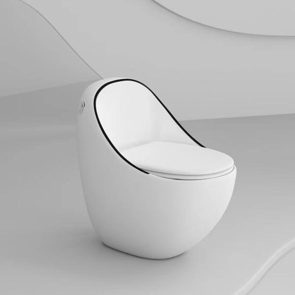 Egg Shape Bathroom Sanitary Ware S Trap One Piece Black Bathroom Toilet