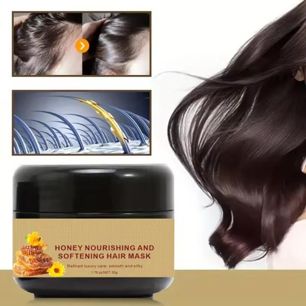 Maciço Nutritivo Mel Reparação Máscara de cabelo Melhora de cabelo seco Máscara de beleza OEM ODM