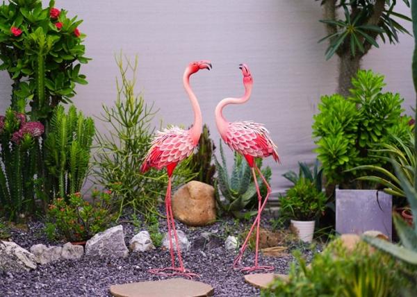 Jarda exterior Art Metal do flamingo do ornamento cor-de-rosa criativo do jardim do flamingo do metal