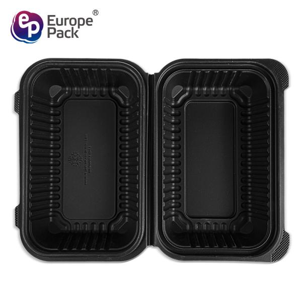 Eco-friendly food grade cornstarch plastic black biodegradable microwave food container
