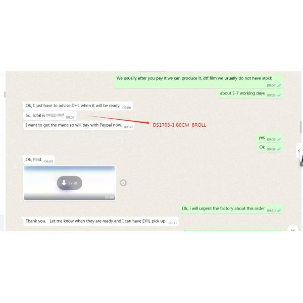 Оптовая продажа 60 см Hot Peel Pet Film Heat Transfer Dtf Film Roll для печати футболки