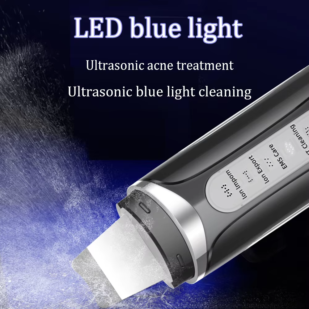 Ultrasonic Skin Scrubber with 4 Modes LCD Display and USB-C Charging for Deep Pore Cleansing