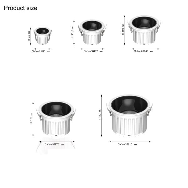 Waterproof Ip65 Recessed Bathroom Lights 80w Power 4000k CCt
