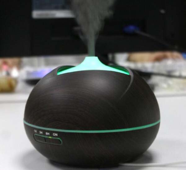 400ml Household Wood Grain Ultrasonic Essential Oil Aroma Humidifier