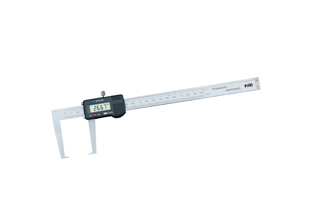 0-150mm/0-6 Flat Tip Digital External Groove Caliper for Shallow Outer Grooves for CNC Industry
