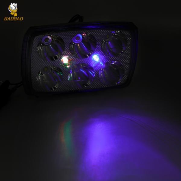 6 Beam 12V 4 Lines LED Automotive Work Light Silver Casing Glass Headlight