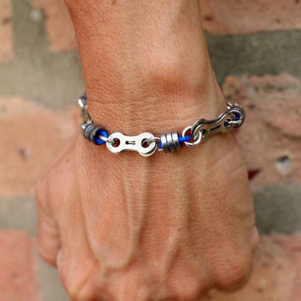 Retro Heavy Stainless Steel Bike Chain Antiqued Worn Look Motorcycle Chain Men Bracelet