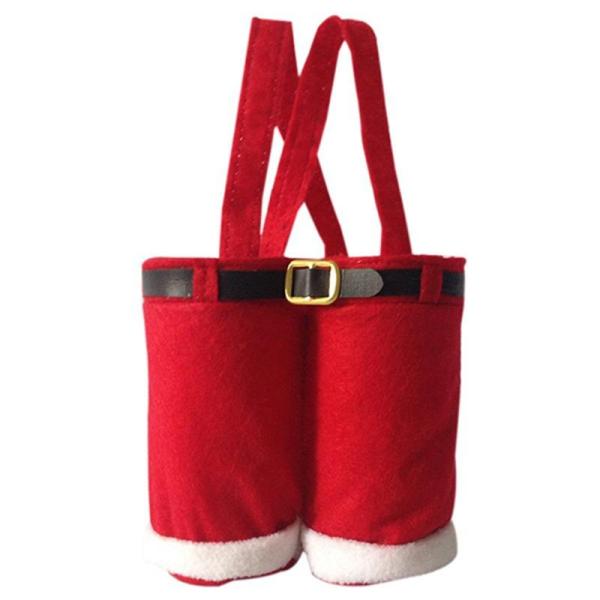 Santa Claus Pants Shaped Gift Bags for Holiday Gifts Candy Bag Christmas Decorations