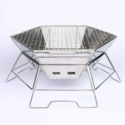20 Inch Fold Up Charcoal Grill Bbq Collapsible Camping Grill Pellet Wood Stove Home