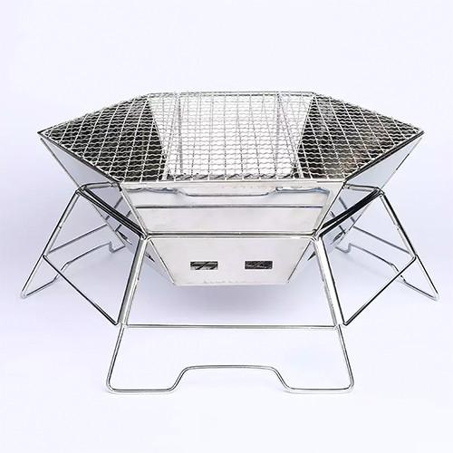 20 Inch Fold Up Charcoal Grill Bbq Collapsible Camping Grill Pellet Wood Stove Home