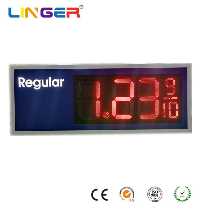 Compact LED Gas Price Sign 10 Inch Gas LED Sign Space Saving Design