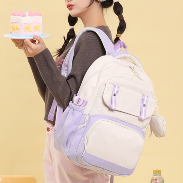 Colefa Wholesale 15.6 Inch Laptop Backpack Ins Style Korean Version Harajuku Campus Junior High School Students Trendy Backpack