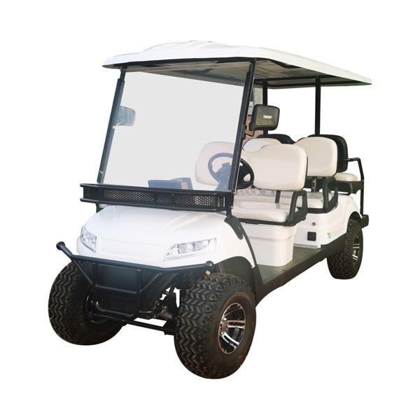 branco 4+2 Carrinho de golfe elétrico legal de estrada com pára-choque dianteiro e pneu de 14 polegadas baixo preço e alta qualidade