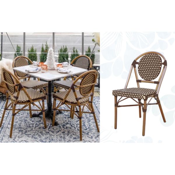 Cheap Wholesale Aluminium Frame Stacking Restaurant Furniture Garden Sets Outdoor Bistro Chairs