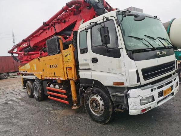 2012 Sany 49meter red used concrete pump with ISUZU Chassis