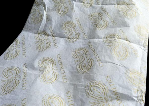 Golden Logo Garment Printed Gift Tissue Paper  Smooth White Color Customized