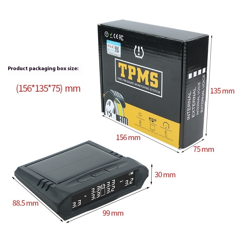 New Condition Large Truck Tire Pressure Monitoring System Solar TPMS Wireless External High Quality Plastic 12V RV Tpms
