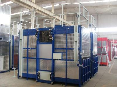 Paited Blue Single Cage Hoist 2000KGS High Capacity , Cage Style