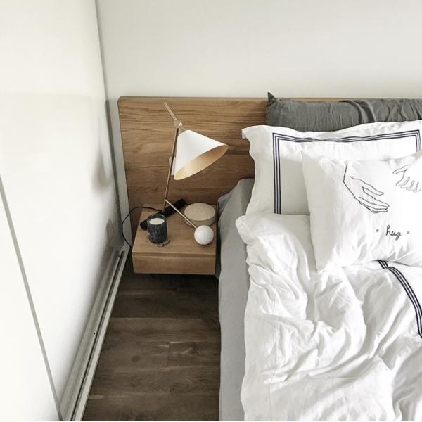Height 54cm Iron White / Black Reading Bedroom Nightstand Lamps