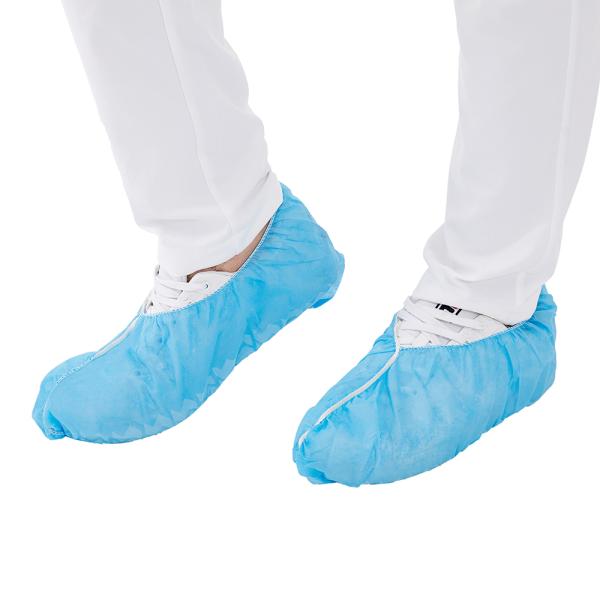 T0.5mm Disposable Indoor Shoe Covers , Blue Shoe Protectors Single Use