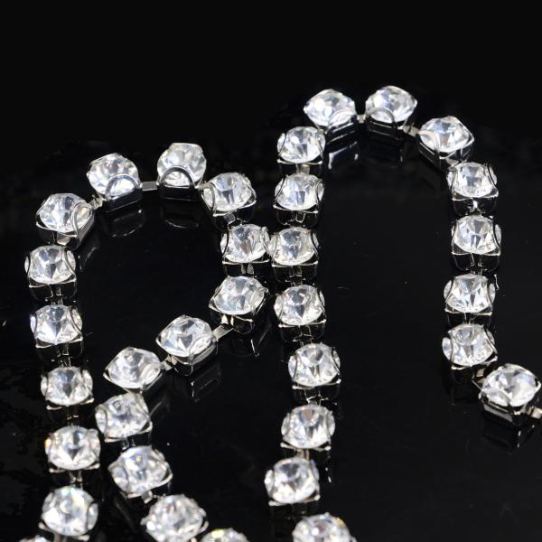 Crystal Diamond Rhinestone Chain Necklace Trimming Claw Copper Material