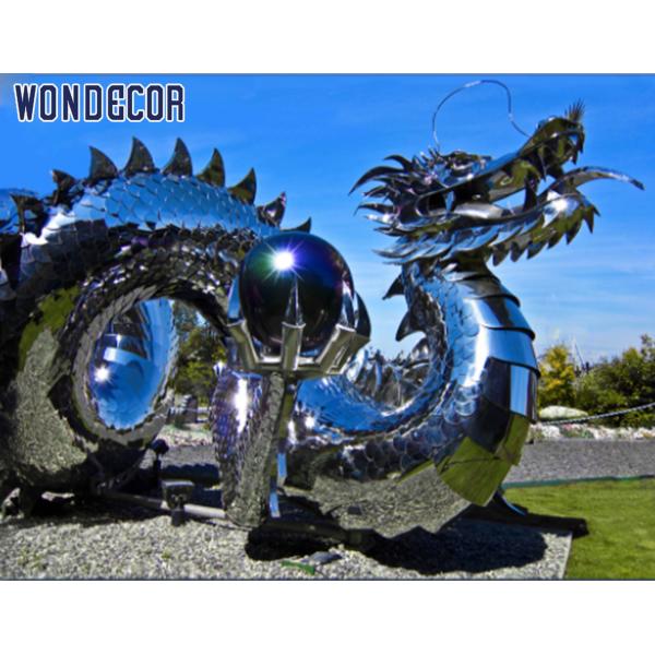 Подгонянное украшение металла большой скульптуры дракона нержавеющей стали на открытом воздухе