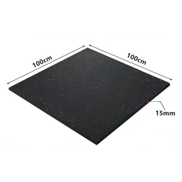 Grey Fleck EPDM 40mm Tile 1m X 1m 6000sqm / Day Gym Rubber Flooring Environmentally Friendly Including Clips