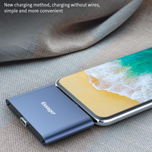 ミニ充電器 パワーバンク 1320mAh マイクロUSB C LED 非常用磁気電源バンク