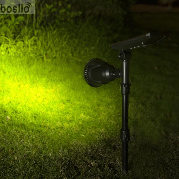 Черная энергосберегающая солнечная лампа для двора с автоматическим включением / выключением белого света 6500K / теплого света 3500K