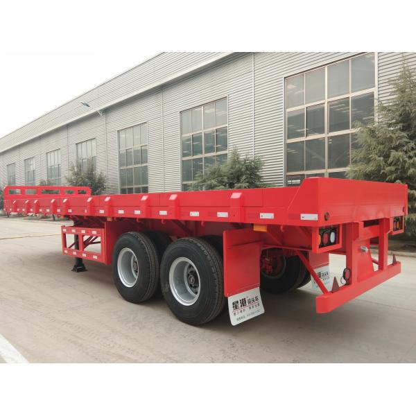 Custom Air Suspension 18 Wheeler Flatbed Trailer For Heavy Duty Cargo