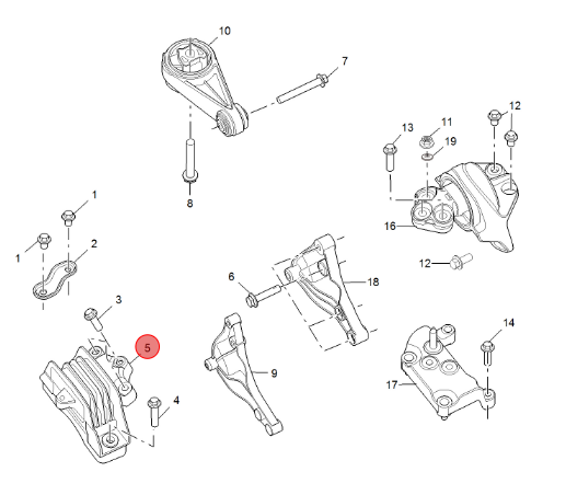 MG GS Soporte de montaje del motor OEM 30064476 para rendimiento y fácil instalación