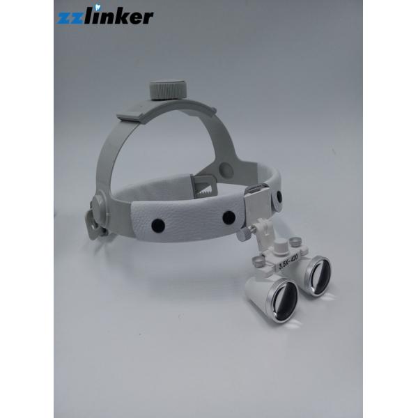 LED Adjustable Dental Loupes 3.5x Portable Leather Headband Black White Color