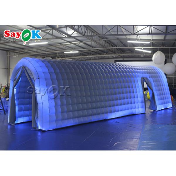 Tienda inflable personalizada de tela de Oxford Blanco de fiesta Tienda de túnel inflable con led