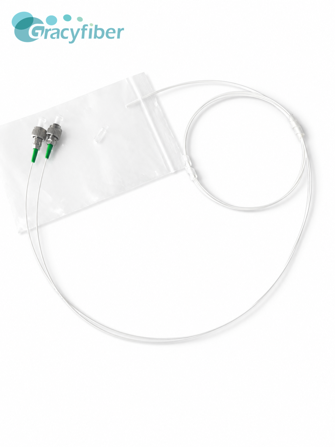 2CH SMFA Fiber Array，2CH Single Mode Fiber Array，2CH MFD Conversion Fiber Array | 250μm Pitch, 0° Angle | Nufern UHNA7 to G657A2 Spliced | FC/APC, Low IL <0.3dB | Optical Transceiver FA