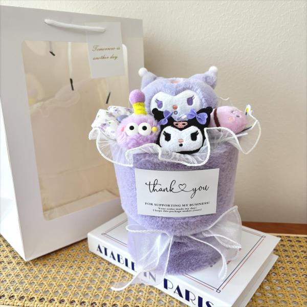 Cartoon Plush Doll Flower Bouquet Variety of Dolls Perfect Gift Set for Kids/Girlfriend on Birthday/Graduation/Teacher's Day