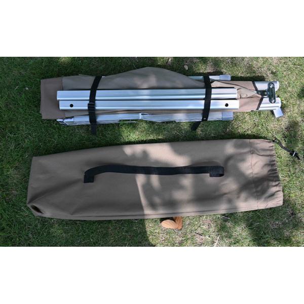 Outdoor Aluminum Tube 1200D Oxford Folding Camp Bed  Khaki Color 190x74x40CM
