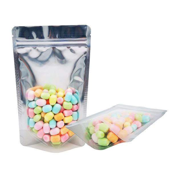 Foil Backed Clear Stand Up Pouches / Transparent Stand Up Pouch With Zipper