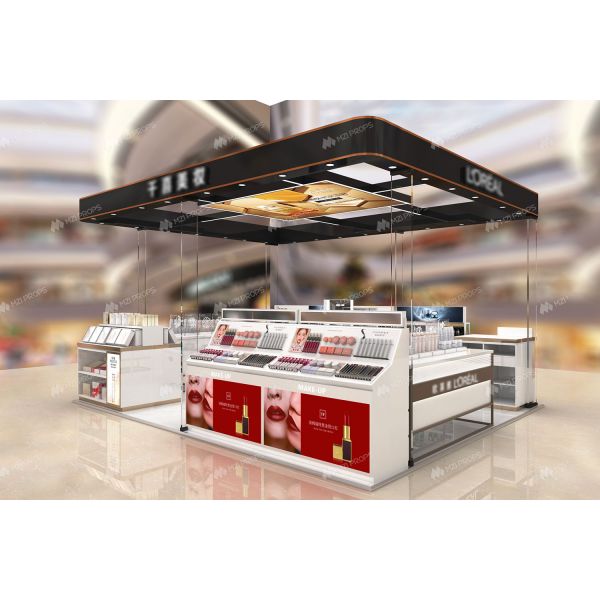 BKC016 Fashion-Forward Cosmetic Kiosk Design Makeup Mall Kiosk for Beauty Store Decoration