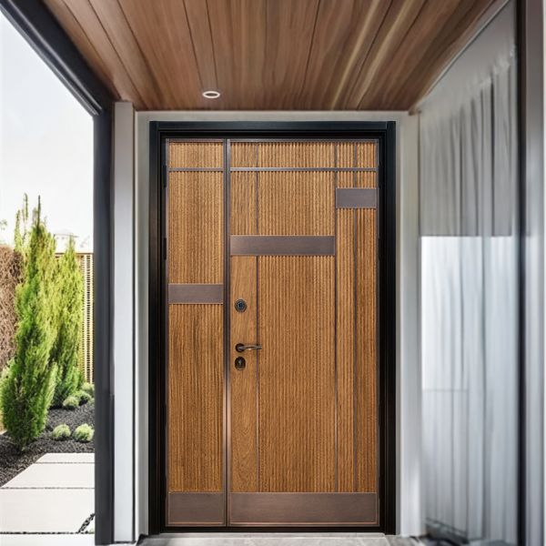 Black Swing Modern Steel Aluminum Armored Door Built for Harsh Environments