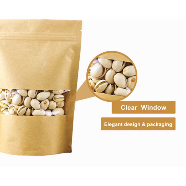 Kraft Paper Packaging Zipper Lock Bags Stand Up CMYK 4 Color Gravure Printing