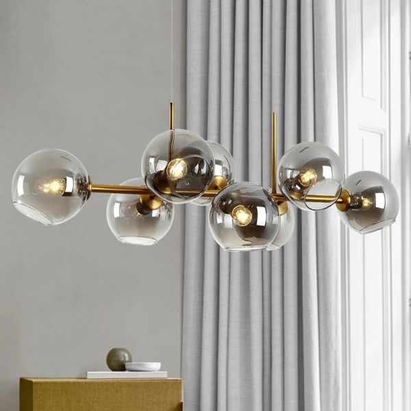 Nordic Glass Chandelier for Dining Room Kitchen Living Room Bedroom Glass Ball Black Ceiling Pendant Lamp (WH-AP-671)