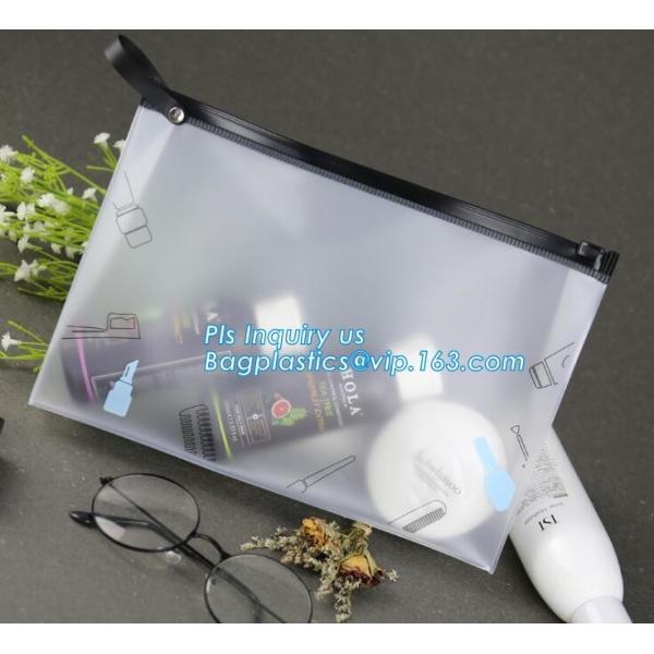 Eva Clear Vinyl Cosmetic Bag Slider Zipper Pencil Bag, Promotional Transparent Cosmetic PVC Bag Slider Zip Bags Clear Tr