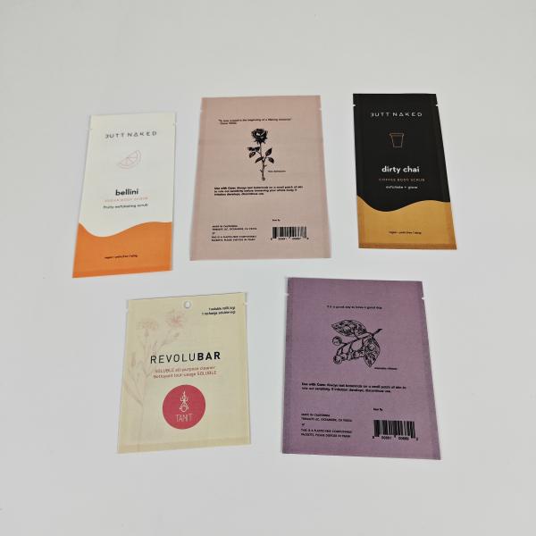 Back Sealed Biodegradable Mylar Bags Pillow Pouches For Tablets Sample