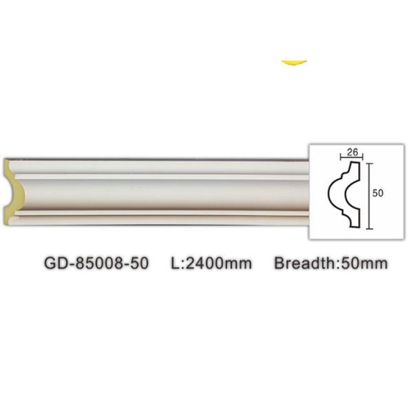 GD-85008 40mm Good Quality Heat-Insulated Paintable Urethane Polymer Flat Moulding