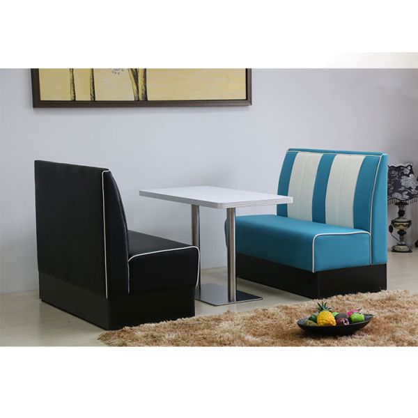 American Retro Sofa Sets Red and White Commercial Restaurant Furniture Dining Booth Seating