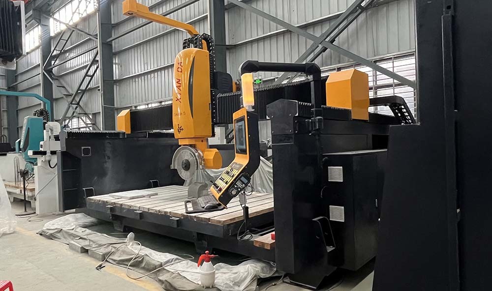 Xianda Trend 600 & Promote 600 5 Axis CNC Bridge Saw Stone Cutting Machine for Granite Quartz Countertop Artificial Stone Mold Milling