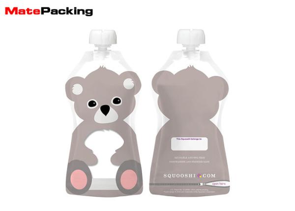 Colorful Printing Spout Pouch , Reusable Baby Food Squeeze Pouches Aluminum Foil