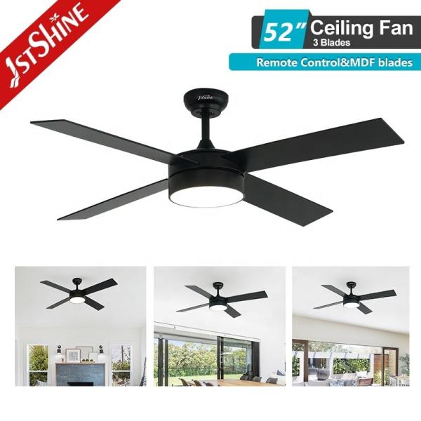 Eletrônico 52 polegadas Sala de estar 16W Decorativo MDF lâmpadas Ventilador de teto Luz com 2-