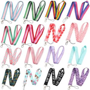 Lanière personnalisée avec porte-badge pour carte d'identité en nylon, lanière pour téléphone portable Anime, porte-clés, lanières en polyester imprimé avec logo personnalisé