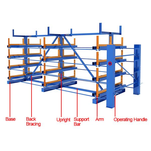 A13: Manual Telescopic Cantilever Rack for Long Materials Warehouse Storage Racking